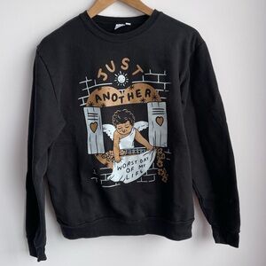 Stay Home Club “Just Another Worst Day of My Life” Crewneck – Size M/M – Black